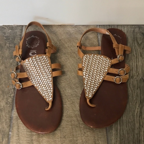 Jeffery Campbell Johnny- st sandals size 6. Brown - Picture 1 of 8